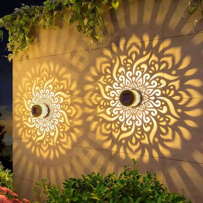 Solar Mandala Projector Wall Lights