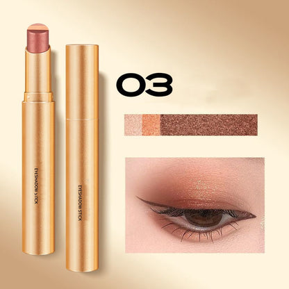 Three-Color Eyeshadow Stick, Fine Shimmer Gradient Contour Highlighter