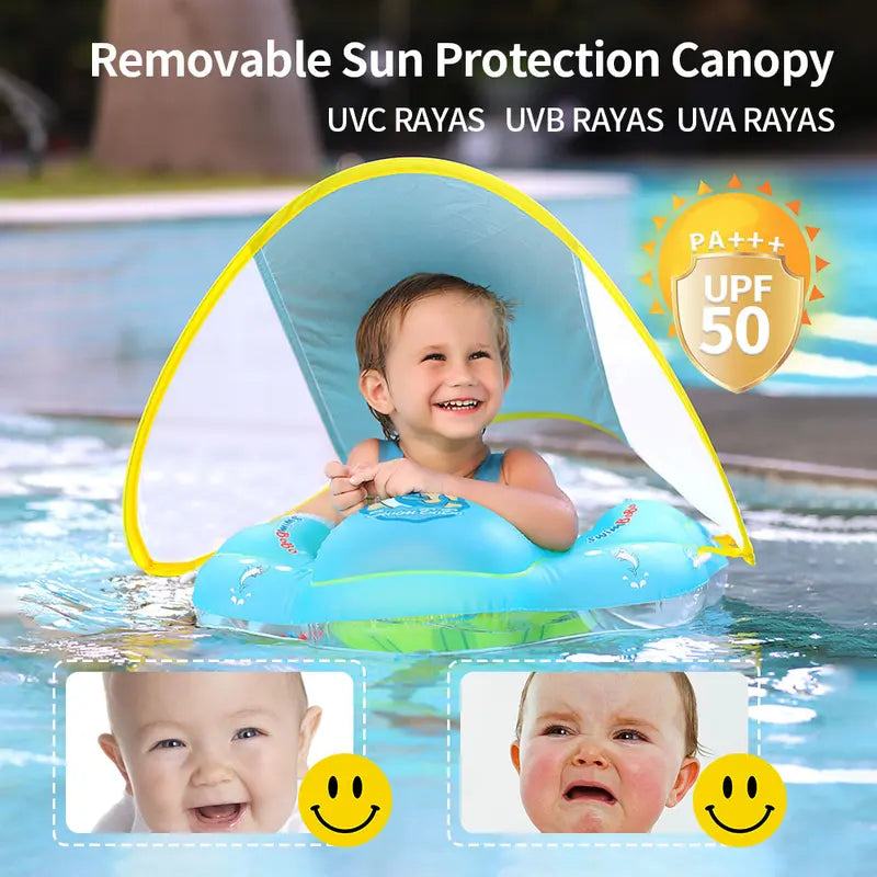 Baby Inflatable Baby Swim Float with Sun Canopy