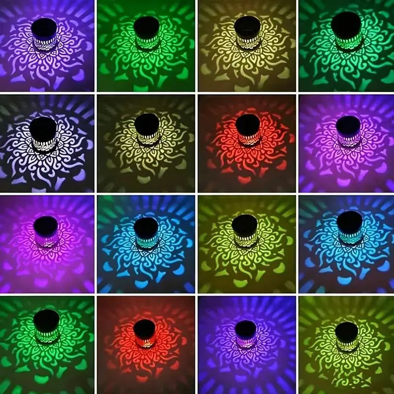 Solar Mandala Projector Wall Lights