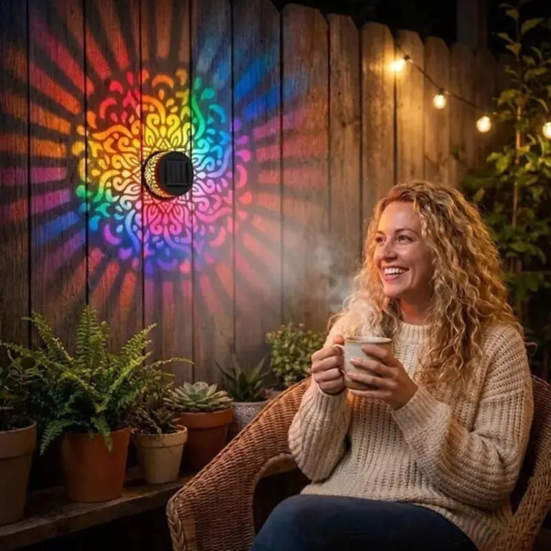 Solar Mandala Projector Wall Lights