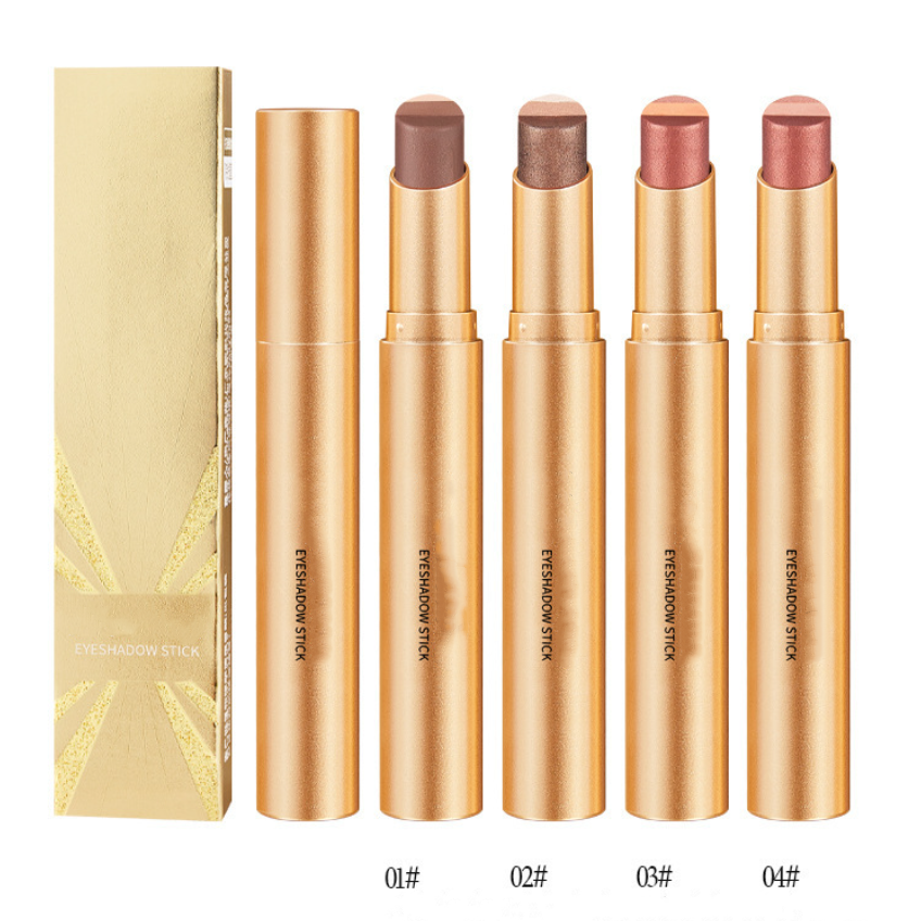 Three-Color Eyeshadow Stick, Fine Shimmer Gradient Contour Highlighter