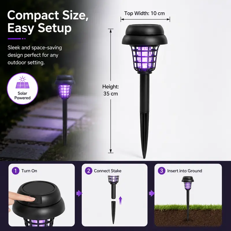 Solar Mosquito Zapper Light – Outdoor Garden Stake Lamp